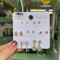  عکس8 پک گوشواره هفت جفتی طلایی